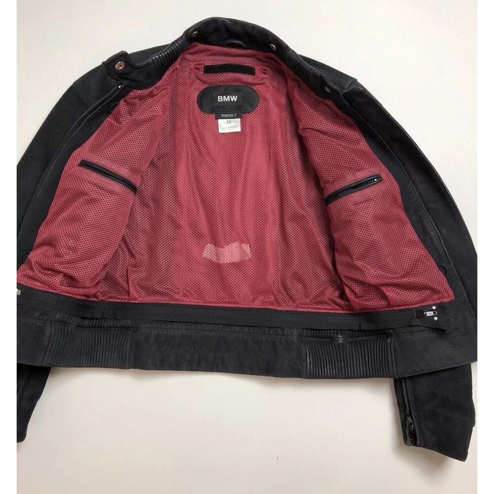 BMW Atlantis 2 Motorcycle‎ Jacket Black Leather Padded Lined Heavy Women's $1100 - Picture 4 of 5